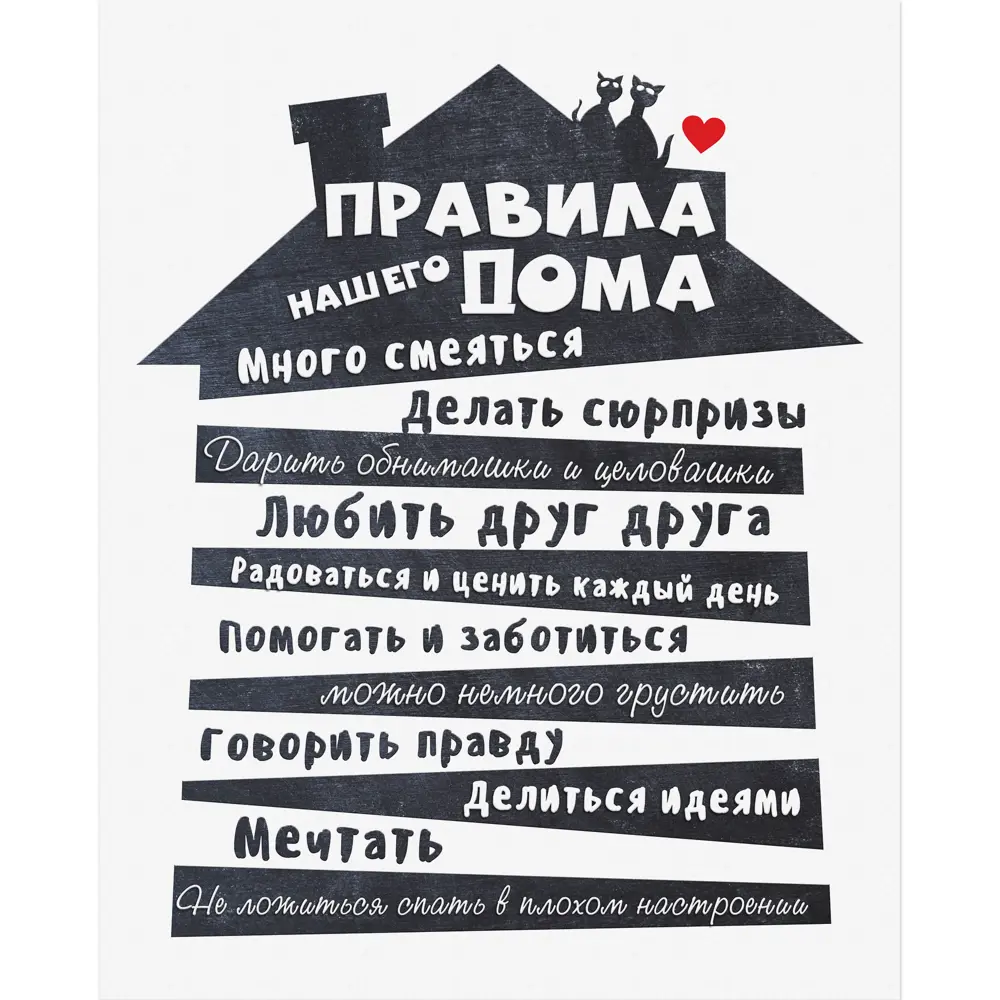 Картина на холсте Постер-лайн Правила дома 40x50 см ✳️ купить по цене 546  ₽/шт. в Новороссийске с доставкой в интернет-магазине Леруа Мерлен