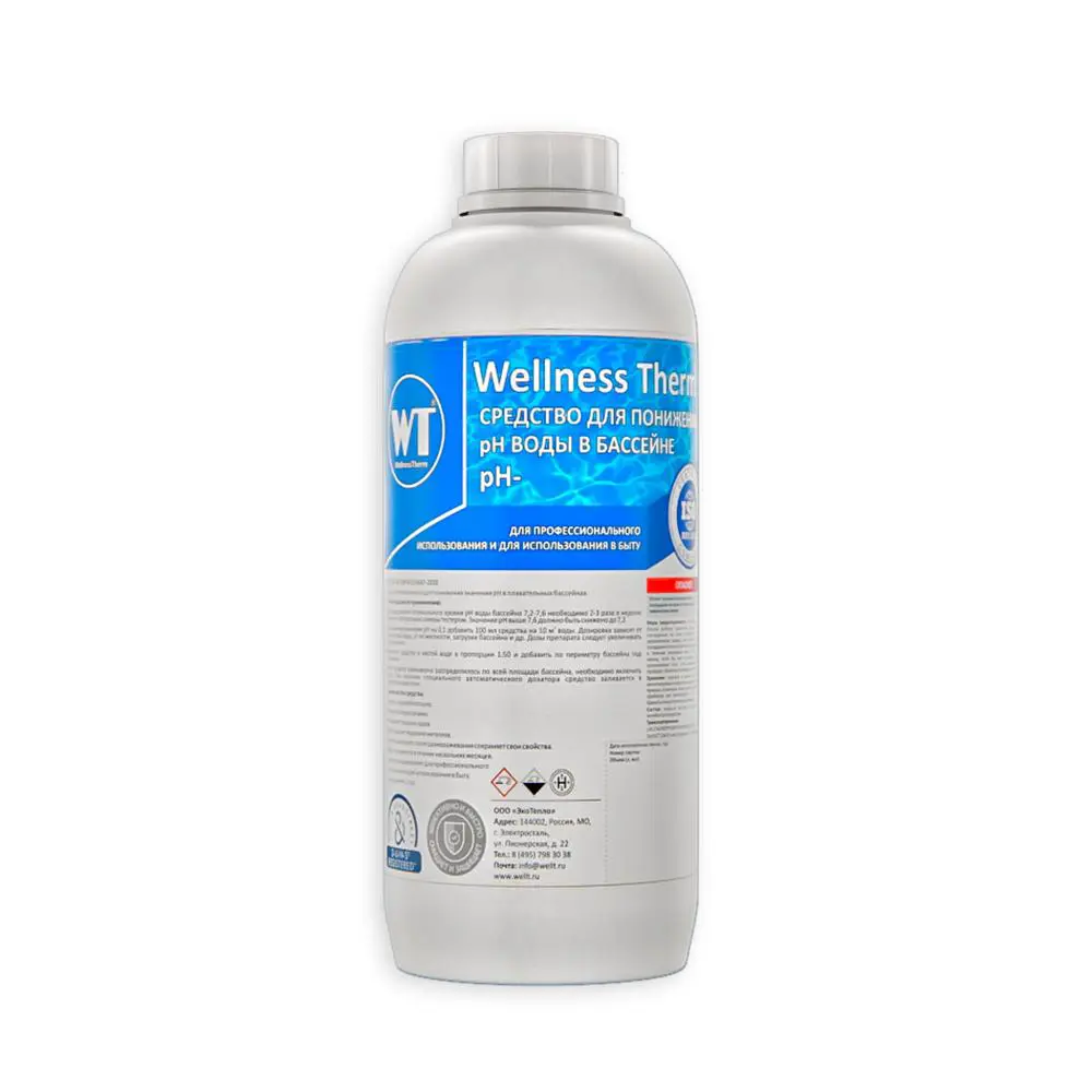 Средство Wellness Therm 312668 для понижения PH воды в бассейне (PH -) 1 л  ✳️ купить по цене 360 ₽/шт. в Москве с доставкой в интернет-магазине Леруа  Мерлен