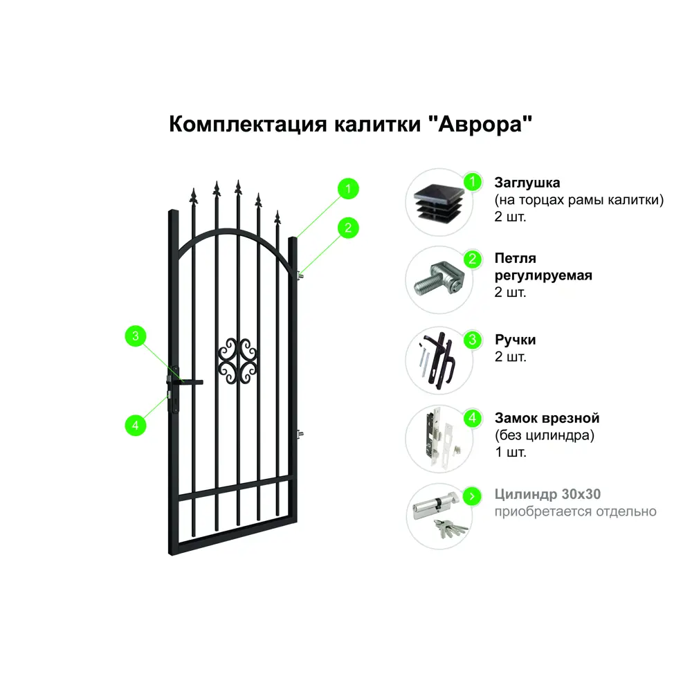 Калитка Аврора правая 0.9х1.9 м по цене 11631 ₽/шт. купить в Уфе в  интернет-магазине Леруа Мерлен