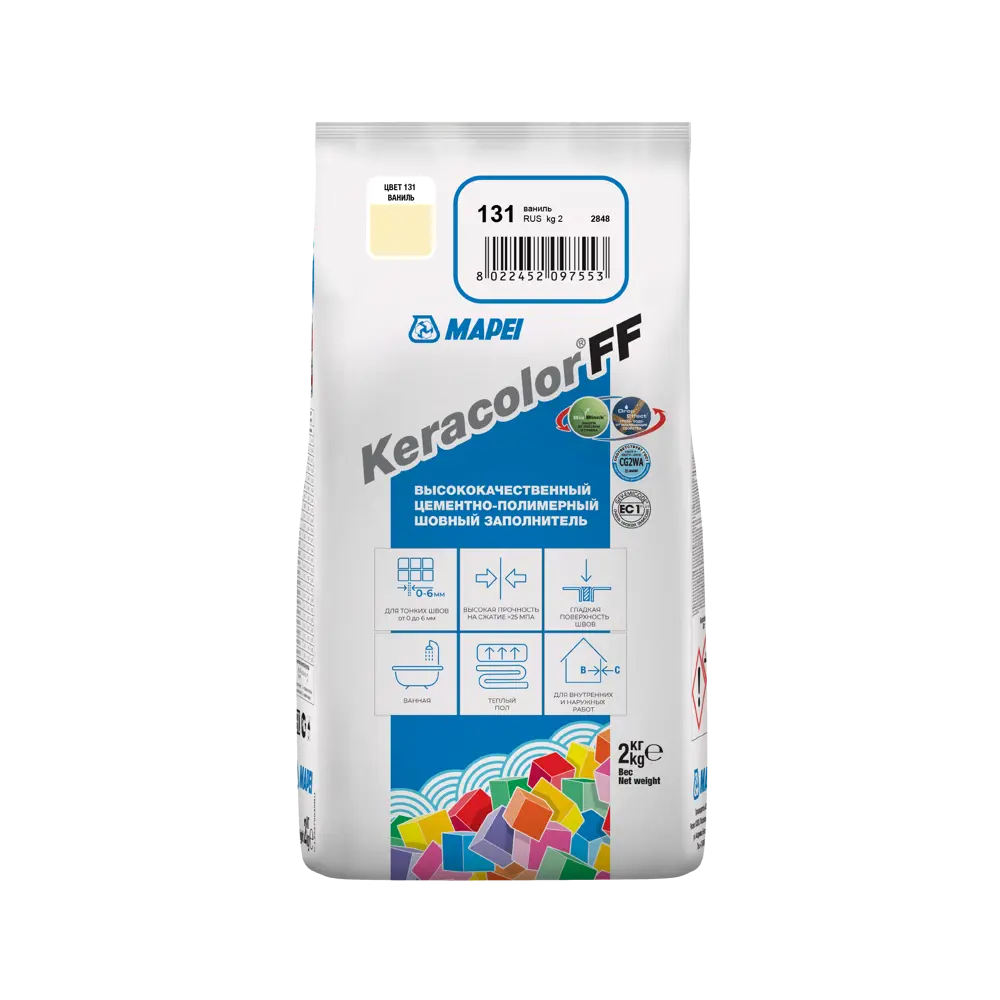 Затирка цементная Mapei Keracolor FF 131 цвет ваниль 2 кг ✳️ купить по цене  253 ₽/шт. в Архангельске с доставкой в интернет-магазине Леруа Мерлен