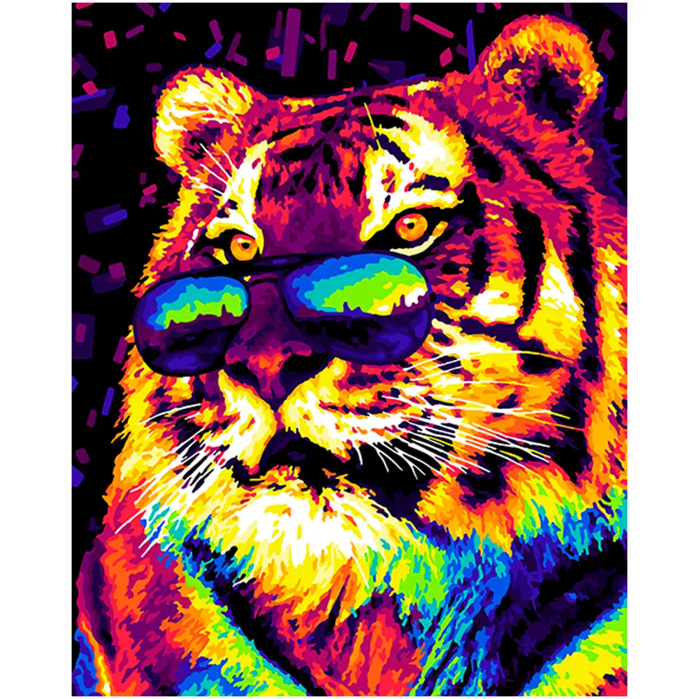Paintboy / Картина по номерам «Тигр в цветах»