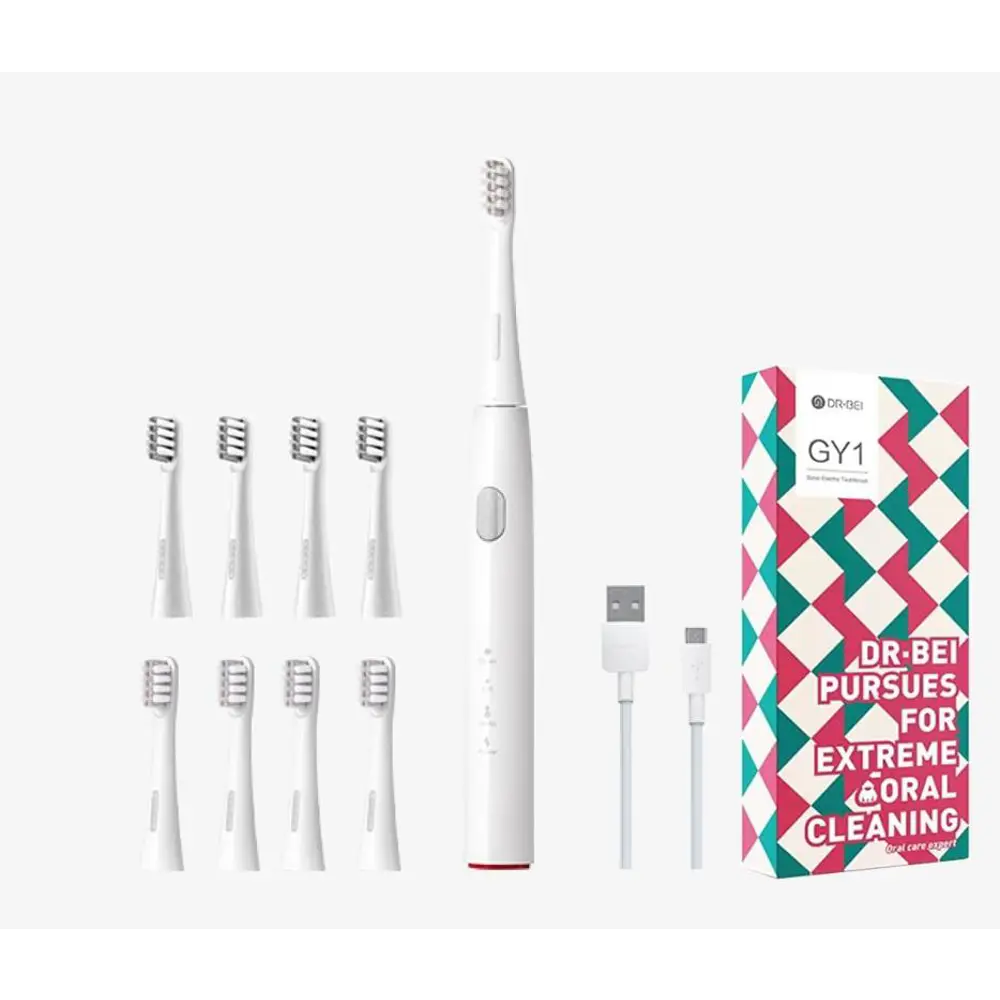 Звуковая электрическая зубная щетка DR.BEI Sonic Electric Toothbrush GY1  белая (+8 насадок) ✳️ купить по цене null ₽/шт. в Ижевске с доставкой в  интернет-магазине Леруа Мерлен