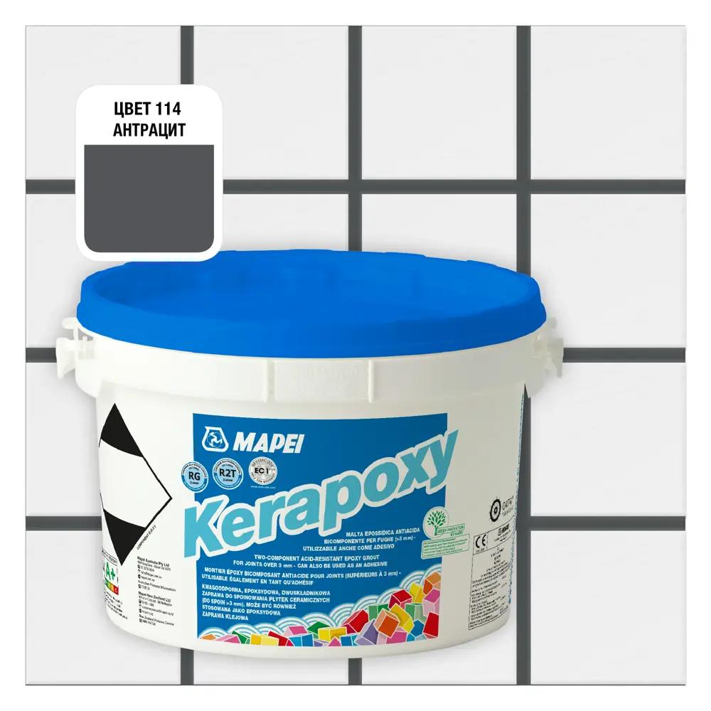 Эпоксидная затирка Mapei Kerapoxy 114 Антрацит, 2 кг по цене 5664 ₽/шт .