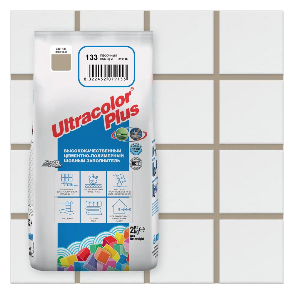 Затирка Mapei Ultracolor Plus 133 Песочный, 2 кг ✳️ купить по цене 740  ₽/шт. в Москве с доставкой в интернет-магазине Леруа Мерлен