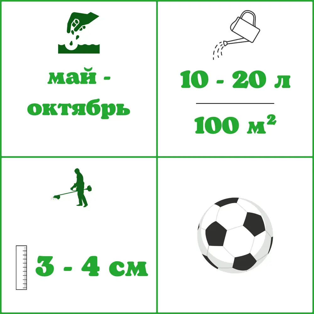 Семена газона Зеленый ковер Спортивный газон Спортивный 24 кг ✳️ купить по  цене 9388 ₽/шт. в Москве с доставкой в интернет-магазине Леруа Мерлен