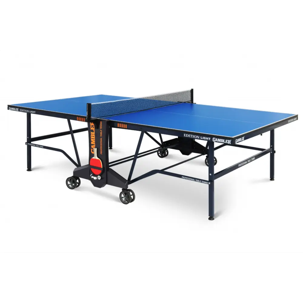 Стол теннисный складной Gambler Edition light Indoor blue 274 - 274 см х  152.5 см х 76 см МДФ синий ✳️ купить по цене 55590 ₽/шт. в Москве с  доставкой в интернет-магазине Леруа Мерлен