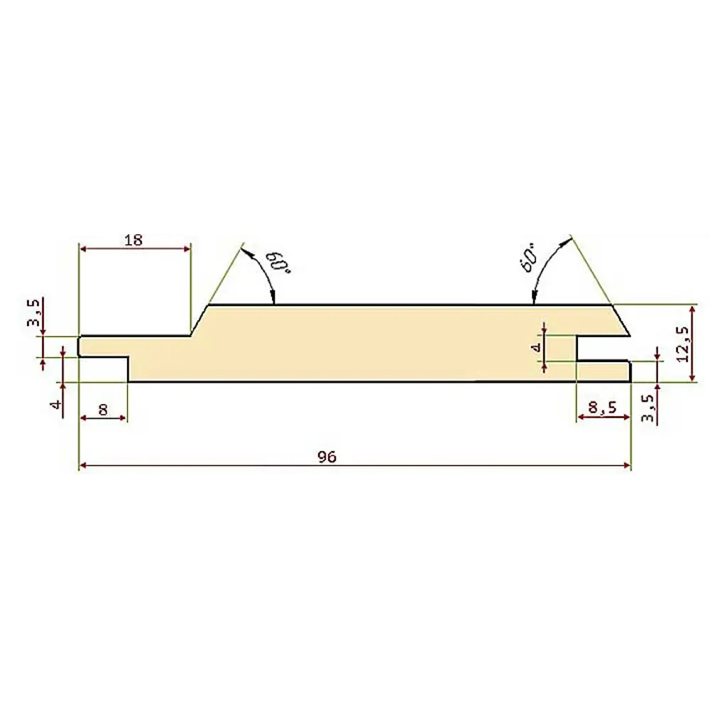 Вагонка сколько метров длиной. Вагонка штиль профиль чертеж. Вагонка штиль 12.5х110 чертеж. Рабочая ширина евровагонки 12.5х96 мм. Рабочая ширина вагонки 96 мм.