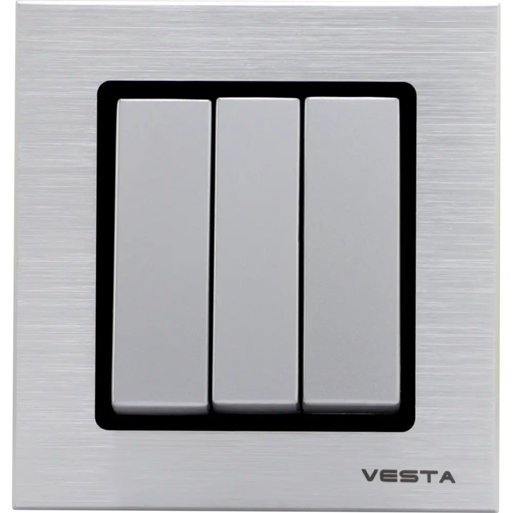 Выключатель встраиваемый Vesta-electric Exclusive Silver Metallic  FVK050306STA 3 клавиши цвет серебристый по цене 1060.63 ₽/шт. купить в  Новокузнецке в интернет-магазине Леруа Мерлен