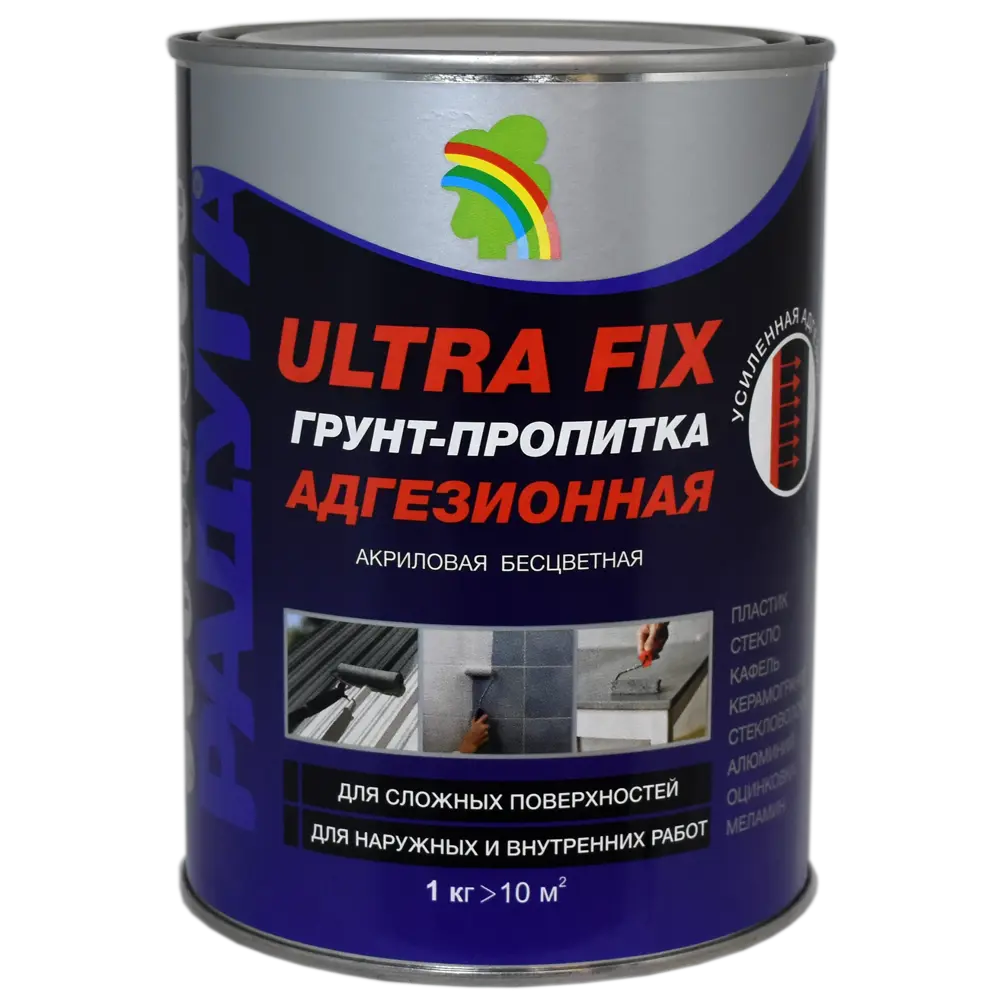 Грунт-пропитка для сухих и влажных помещений Радуга Ultra Fix прозрачный  0.9 л ✳️ купить по цене 511 ₽/шт. в Москве с доставкой в интернет-магазине  Леруа Мерлен