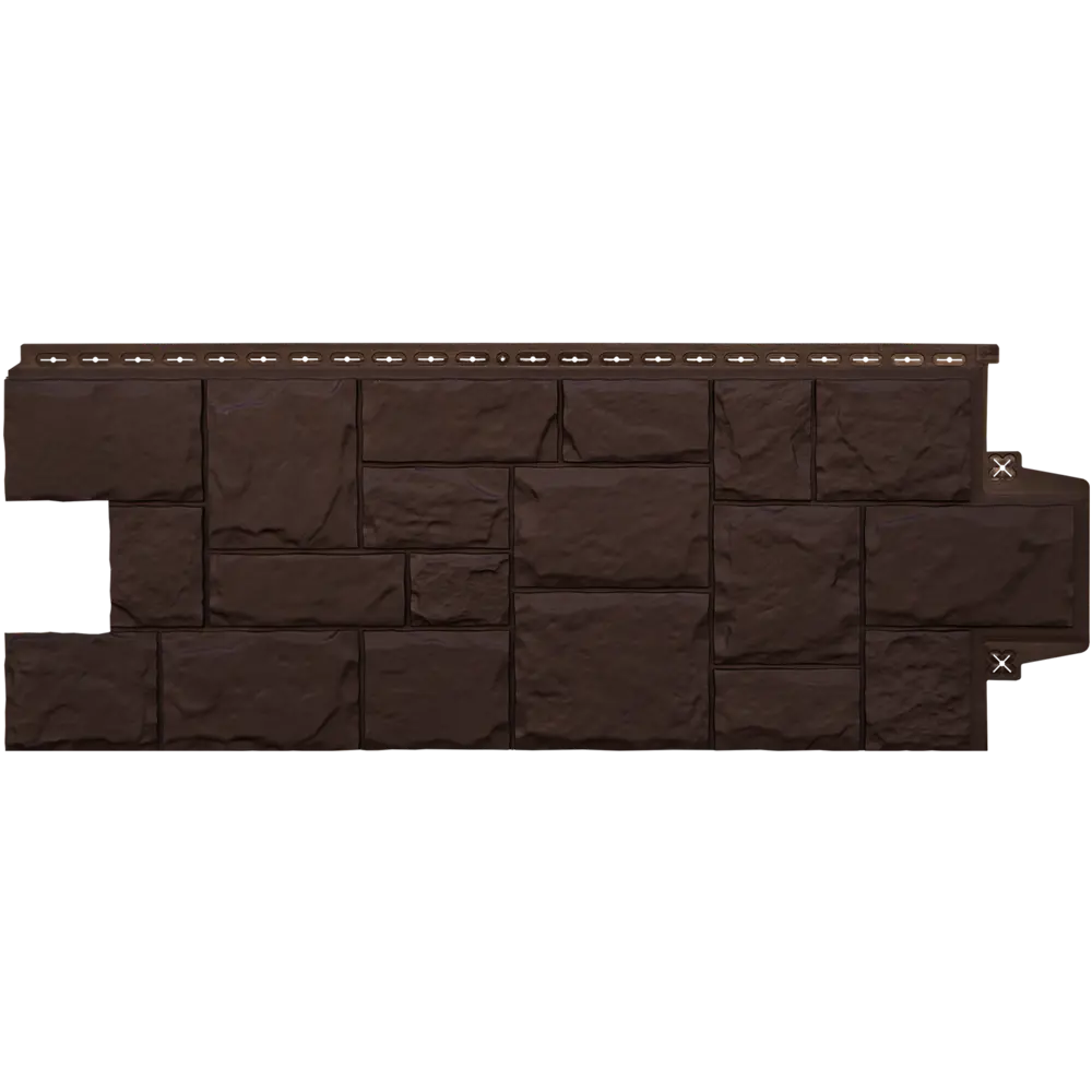 Фасадная панель Grand Line Крупный камень коричневый 0.38м² ✳️ купить по цене 496 ₽/шт. в Москве с доставкой в интернет-магазине Лемана ПРО (Леруа Мерлен)