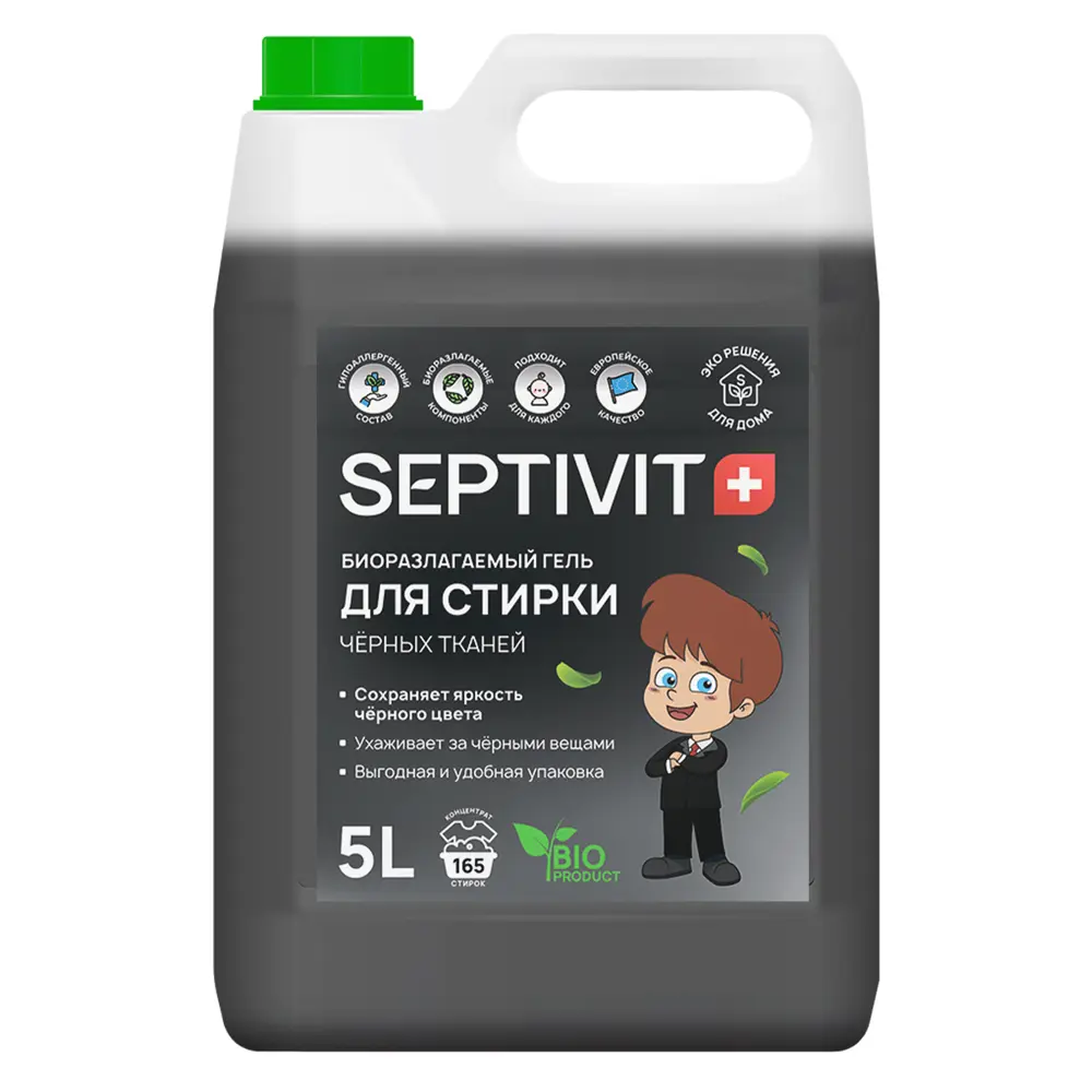 Гель для стирки Septivit SPTV_laundrygel_5000_black 5 л ✳️ купить по цене  791.1 ₽/шт. в Москве с доставкой в интернет-магазине Леруа Мерлен