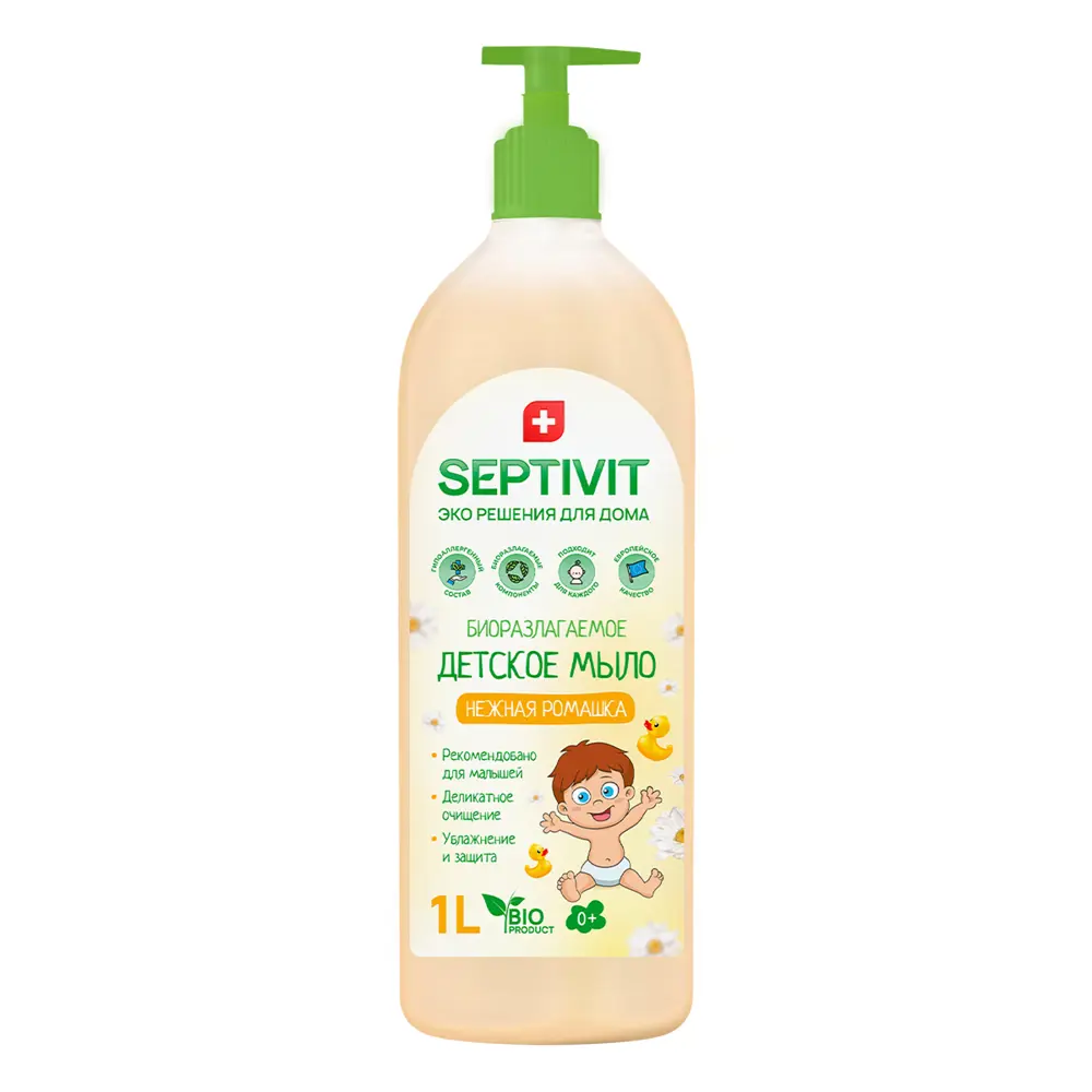 Жидкое мыло для рук Septivit SPTV_soap_baby_camomile_1000 Ромашка 1 л ✳️  купить по цене 269.1 ₽/шт. в Новороссийске с доставкой в интернет-магазине  Леруа Мерлен