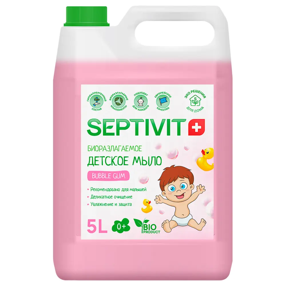 Жидкое мыло для рук Septivit SPTV_soap_baby_bubble Bubble Gum 5 л по цене  629.1 ₽/шт. купить в Рязани в интернет-магазине Леруа Мерлен