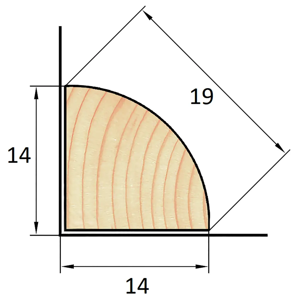Раскладка угловая деревянная сращенная 14x14x2200 мм хвоя Экстра ✳️ купить  по цене 125 ₽/шт. в Москве с доставкой в интернет-магазине Леруа Мерлен