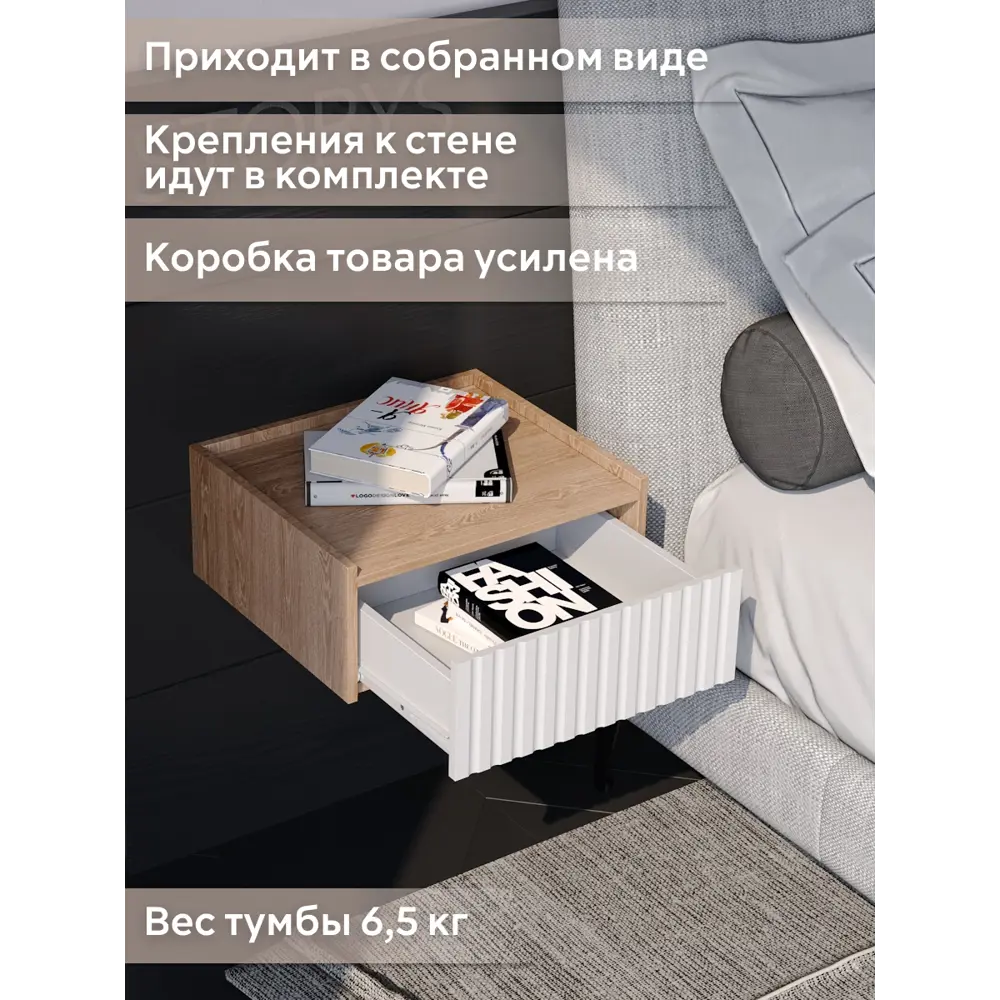 Тумба прикроватная Storys Сити 40x18x34 см 1 ящик ЛДСП цвет дуб - купить в  Ростове-на-Дону по низкой цене, описание, фото и отзывы в Леруа Мерлен