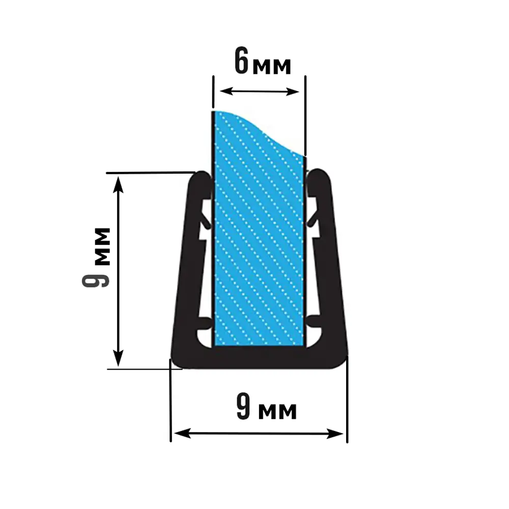 Уплотнитель для душевой кабины 6 мм П-образный U2217 длина 2 м ✳️ купить по  цене 970 ₽/шт. в Новороссийске с доставкой в интернет-магазине Леруа Мерлен