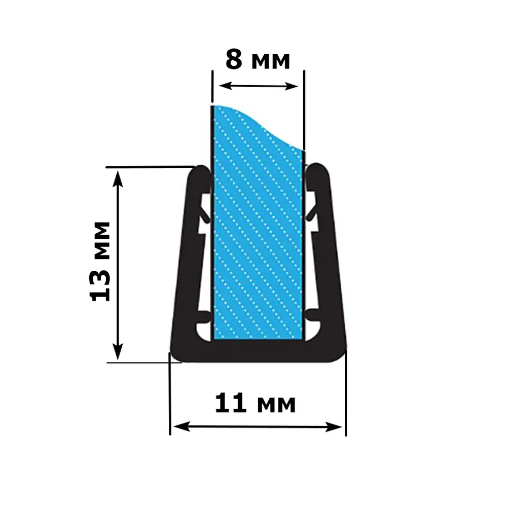 Уплотнитель для душевой кабины 8 мм П-образный U2019 длина 2 м ✳️ купить по  цене 1020 ₽/шт. в Ульяновске с доставкой в интернет-магазине Леруа Мерлен