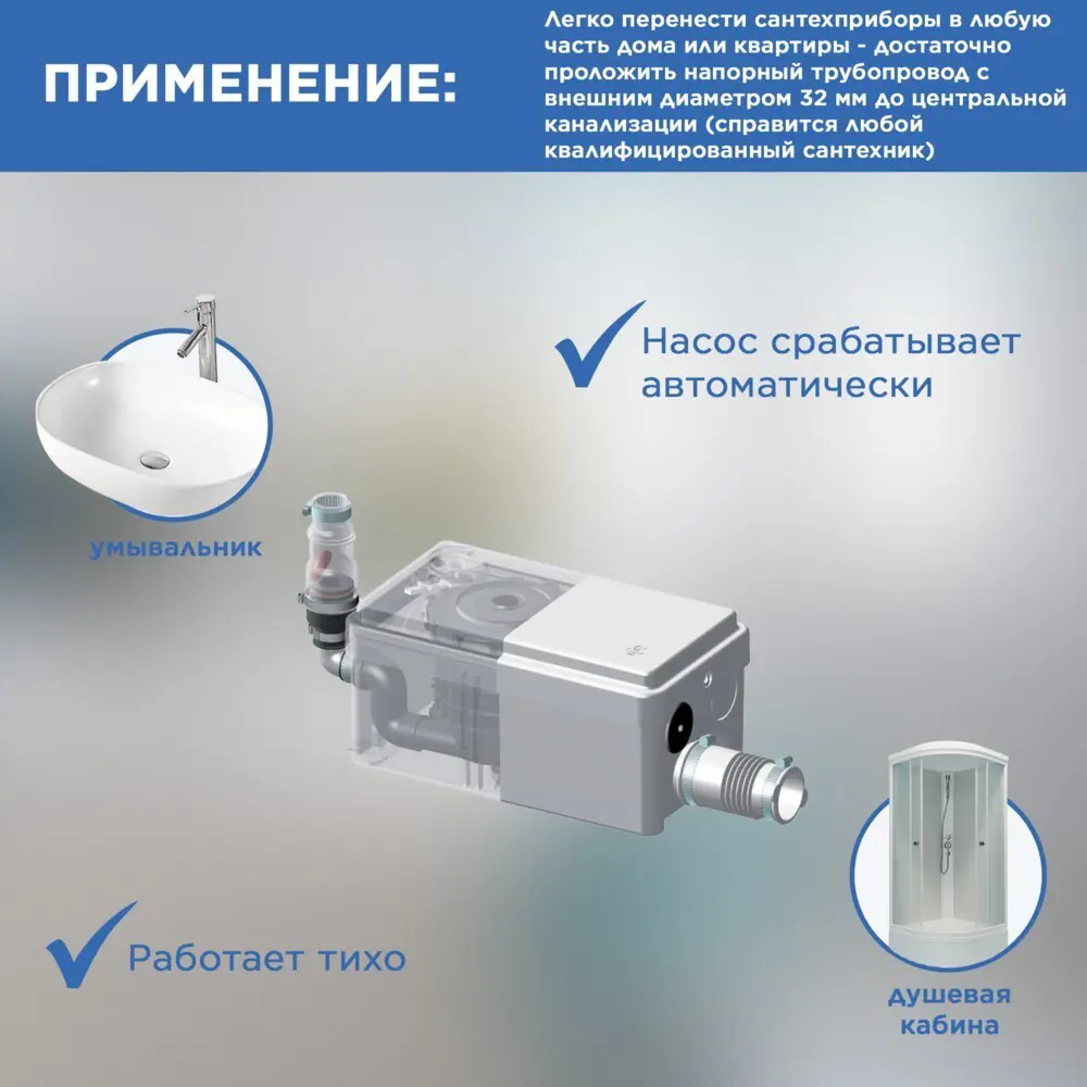 Санитарный насос SFA Sanidouche 250 Вт 67 л/мин по цене 25213 ₽/шт. купить в  Петрозаводске в интернет-магазине Леруа Мерлен