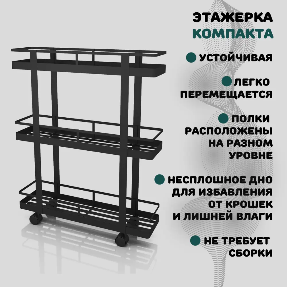 Этажерка с ящиками Mags 60x75x15 см металл цвет черный ✳️ купить по цене  5000 ₽/шт. в Ставрополе с доставкой в интернет-магазине Леруа Мерлен