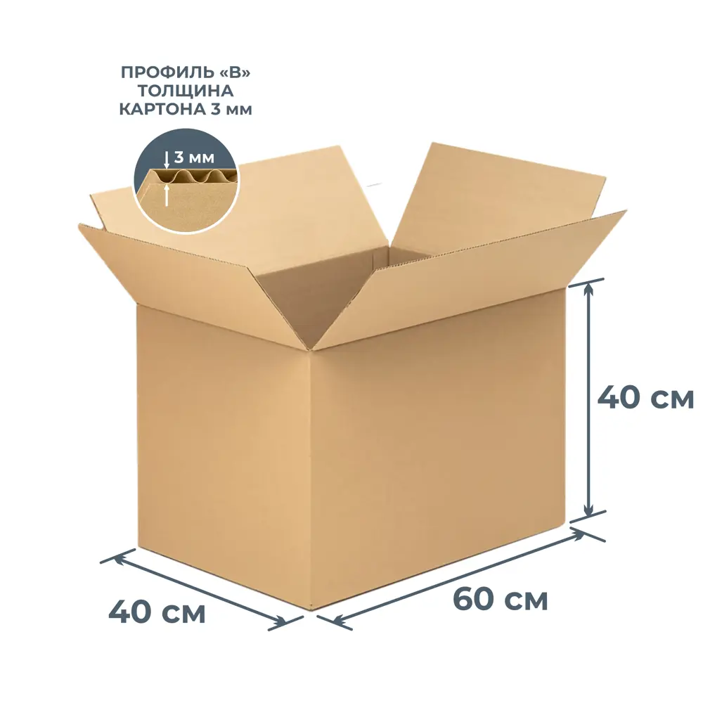 Набор картонных коробок 5 шт Энтерпром упаковка Т-23 B 60x40x40 см 96 л ✳️  купить по цене 475 ₽/шт. в Краснодаре с доставкой в интернет-магазине Леруа  Мерлен