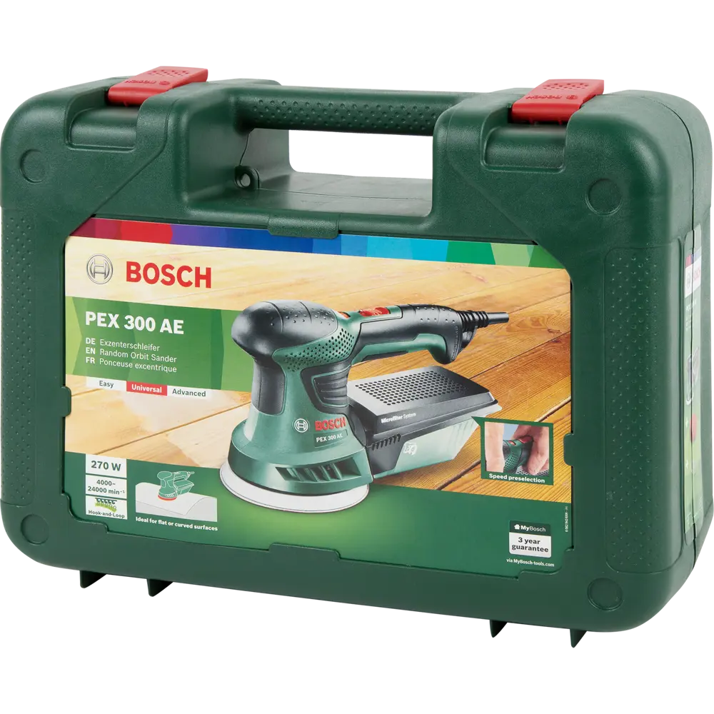 Эксцентриковая шлифмашина сетевая Bosch PEX 300 AE 06033A3020, 270 Вт, 125  мм по цене 8100 ₽/шт. купить в Иваново в интернет-магазине Леруа Мерлен