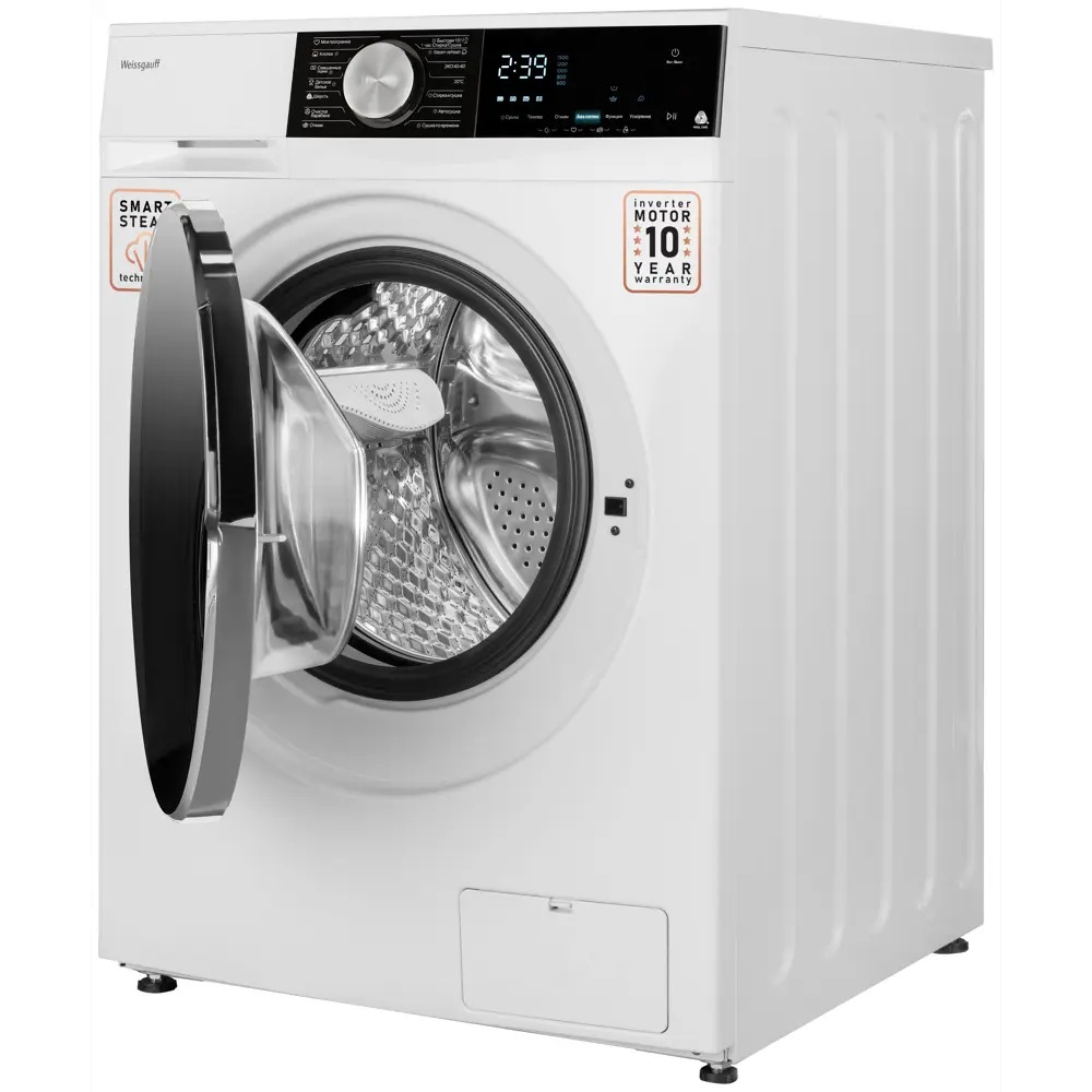 Стиральная машина с сушкой Weissgauff Wmd 56510 dc inverter steam  59.5x85x56.5 см 10 кг цвет белый ✳️ купить по цене 62990 ₽/шт. в Москве с  доставкой в интернет-магазине Леруа Мерлен