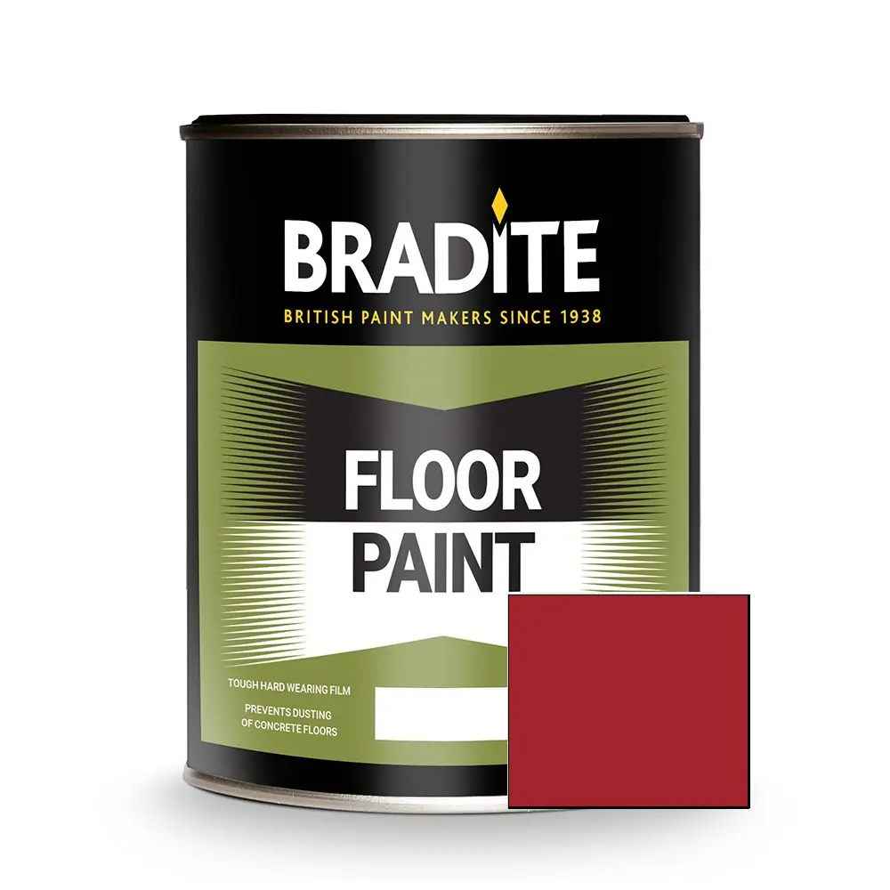 Краска полиуретан-алкидная для пола Bradite Polyurethane Floor Paint 5 л  Ral 3002 цвет бордовый ? купить по цене 8700 ?/шт. в Оренбурге с доставкой  в интернет-магазине Леруа Мерлен