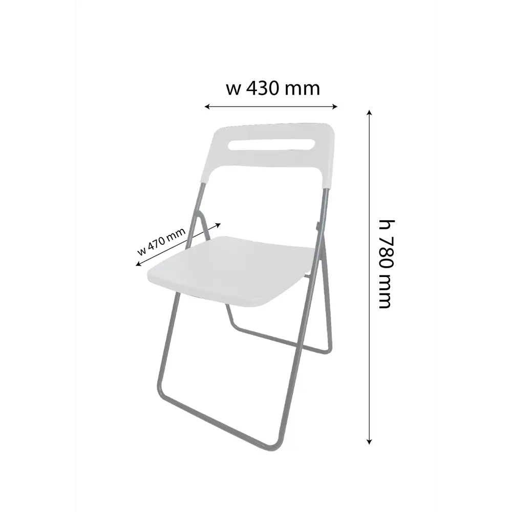 Стул складной 43x78x47 см ножки металл сиденье ПВХ цвет белый ✳️ купить по  цене 1708 ₽/шт. в Липецке с доставкой в интернет-магазине Леруа Мерлен