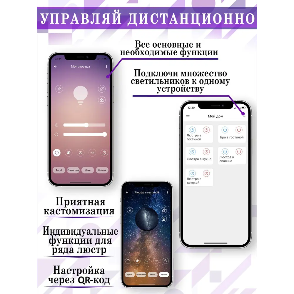 Люстра потолочная светодиодная Natali Kovaltseva High-Tech Lamps 82035 с пультом управления 24 м² регулируемый белый свет цвет белый по цене 8183 ₽/шт. купить в Челябинске в интернет-магазине Леруа Мерлен