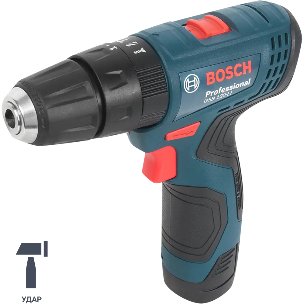 Дрель-шуруповерт аккумуляторная ударная Bosch GSB 120 06019G8100, 12 В  Li-ion 2x2 Ач ✳️ купить по цене 9690 ₽/шт. в Казани с доставкой в  интернет-магазине Леруа Мерлен