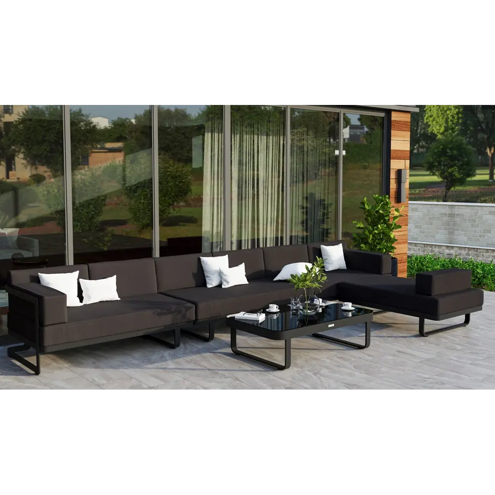 Садовая мебель для отдыха Ideal patio Outdoor style TESORA Black алюМиний  белый:стол, диван ✳️ купить по цене 299903 ₽/шт. в Пензе с доставкой в  интернет-магазине Лемана ПРО (Леруа Мерлен)