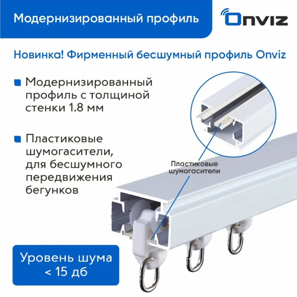 Раздвижной электрокарниз для штор Onviz с Wi Fi приводом с пультом ДУ 250  см. открытие влево ✳️ купить по цене 47114 ₽/шт. в Санкт-Петербурге с ...