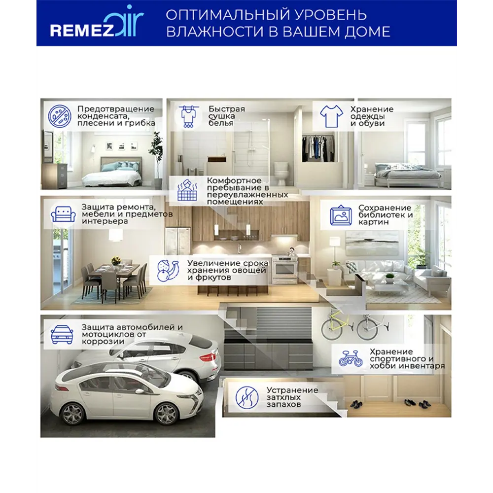 Осушитель-очиститель воздуха Remezair RMD-304 цвет белый по цене 0 ₽/шт.  купить в Пензе в интернет-магазине Леруа Мерлен