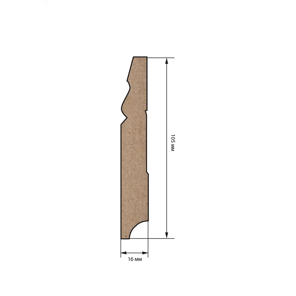 Плинтус стильный дом р-008-16-105 мдф, белый окрашенный v530279