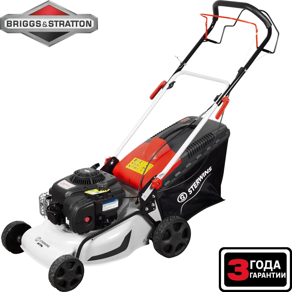 Газонокосилка бензиновая самоходная Sterwins Comfort Briggs&Stratton 2.3  л.с 40 см ✳️ купить по цене 16118 ₽/шт. в Воронеже с доставкой в  интернет-магазине Леруа Мерлен