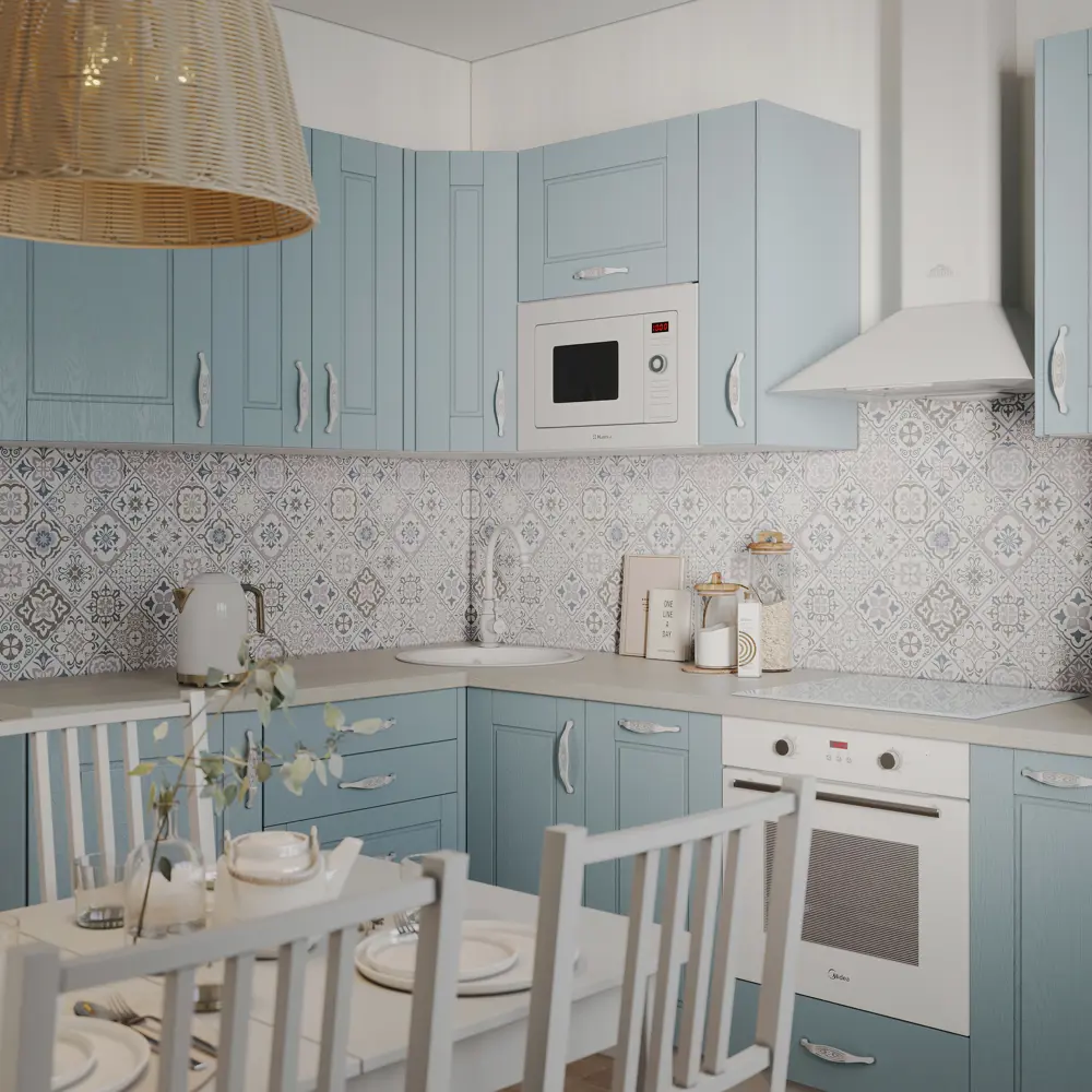 Фасад для кухонного шкафа Томари 59.7x76.5 см Delinia ID МДФ цвет голубой  по цене 2217 ₽/шт. купить в Кемерове в интернет-магазине Леруа Мерлен