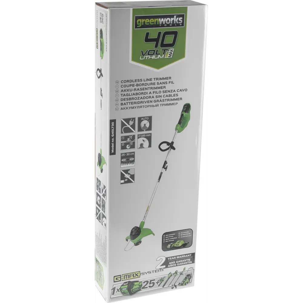  аккумуляторный Greenworks G40LTK2 40 В АКБ и ЗУ в комплекте .