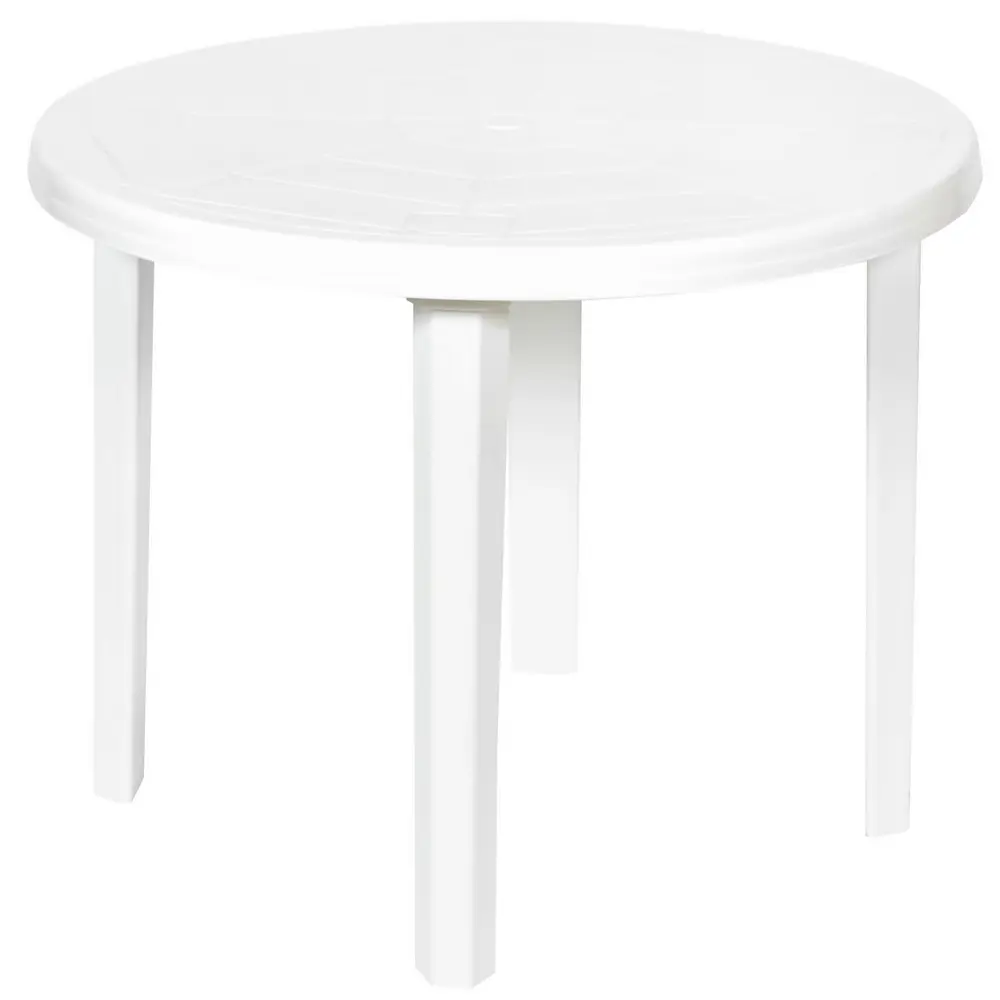 стол пластиковый для дачи круглый белый