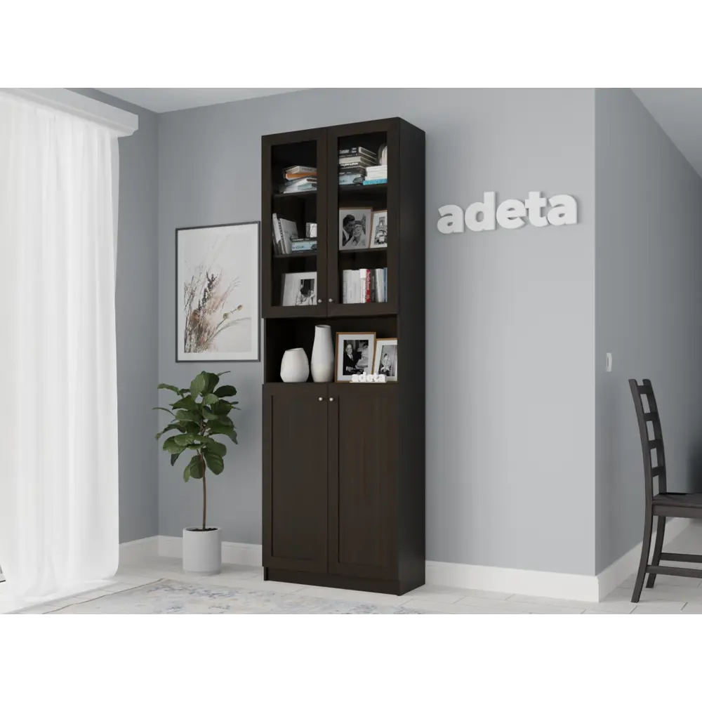 Книжный шкаф для гостиной в современном стиле: виды, фото в интерьере