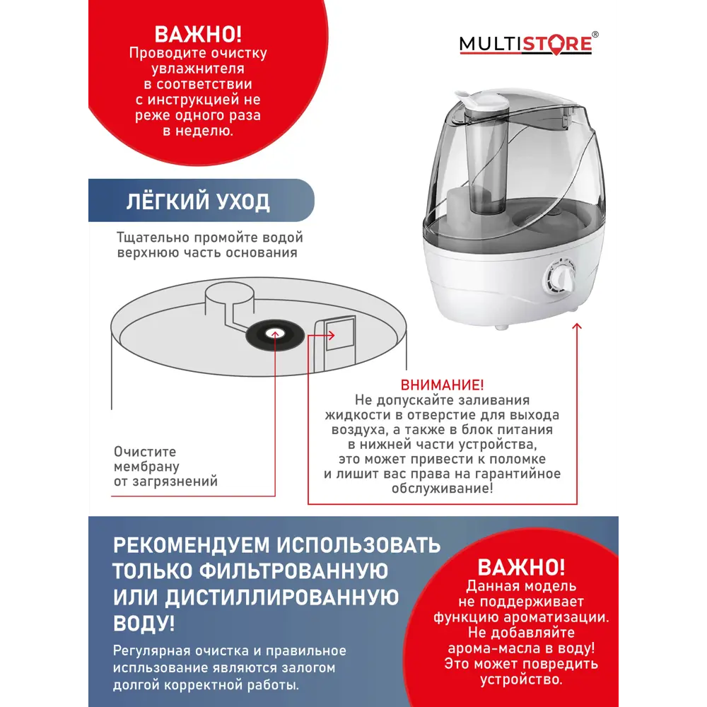 Комплексное обслуживание увлажнителя воздуха Eva от Stadler Form.