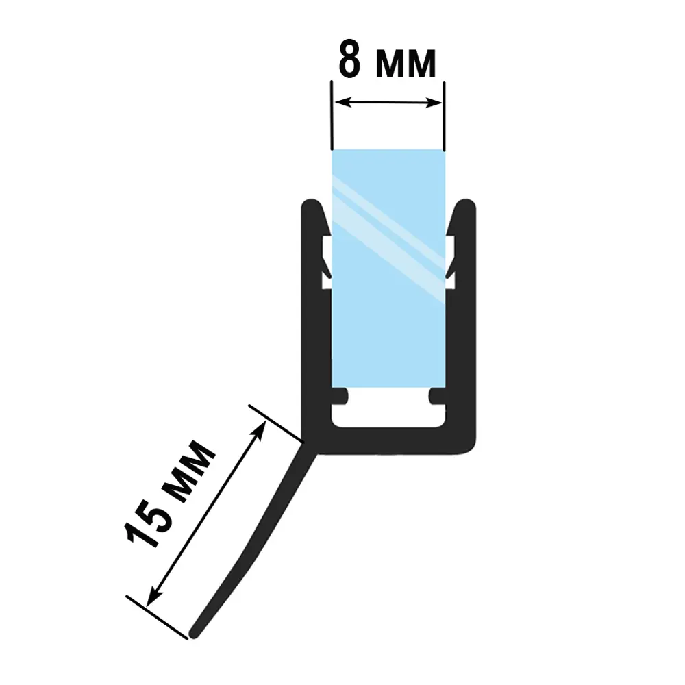 Уплотнитель для душевой кабины 8 мм Ц-образный U3091BL длина 0.6 м ✳️  купить по цене 590 ₽/шт. в Тольятти с доставкой в интернет-магазине Леруа  Мерлен