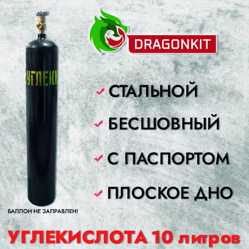 Баллон газовый для углекислоты Dragonkit c ВК-2 10 л ✳️ купить по цене 4617  ₽/шт. в Москве с доставкой в интернет-магазине Леруа Мерлен