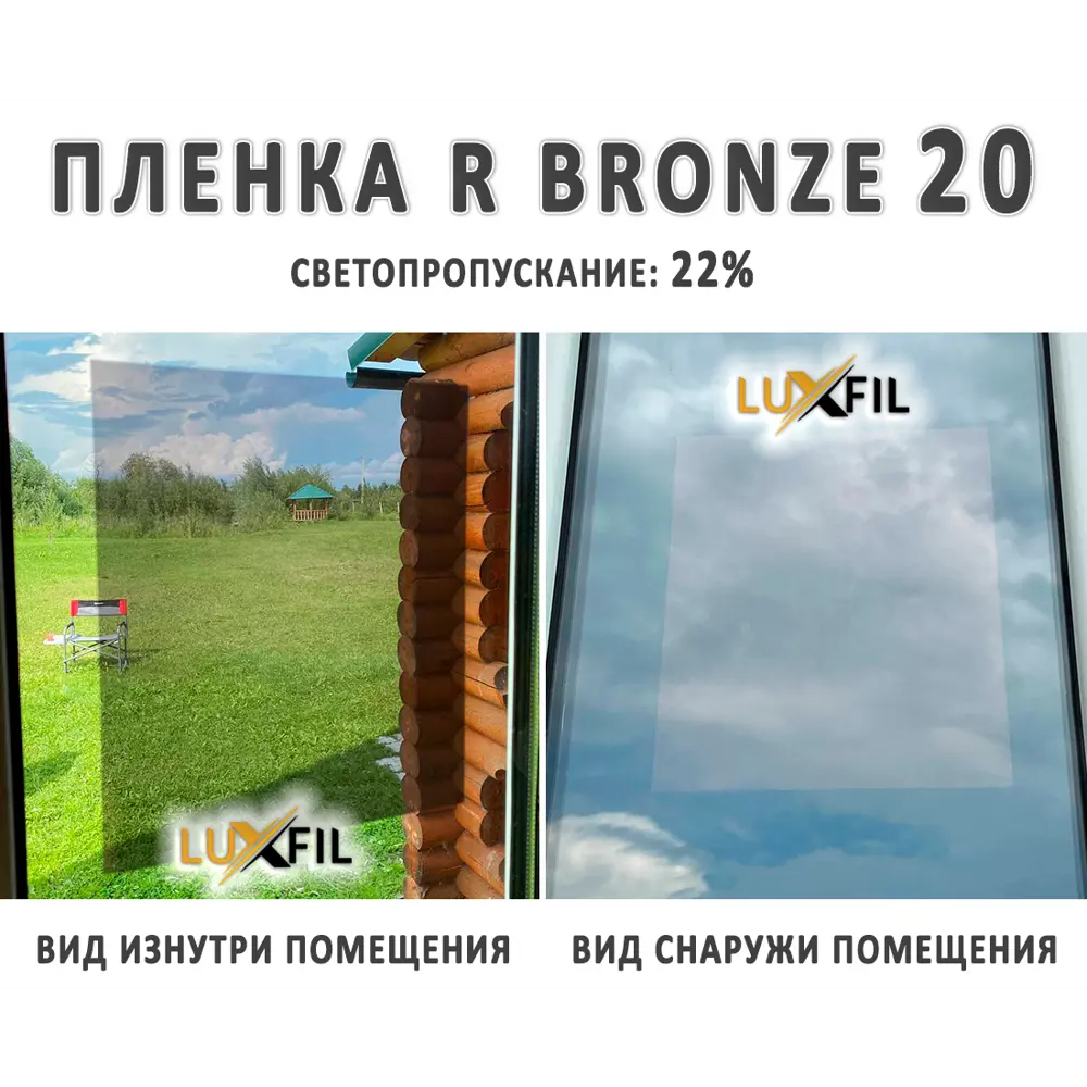 Пленка зеркальная солнцезащитная для окон R BRONZE 20 LUXFIL (бронзовая)  152x1500 см, толщина 56 мкм ✳️ купить по цене 9200 ₽/шт. в Ставрополе с  доставкой в интернет-магазине Леруа Мерлен