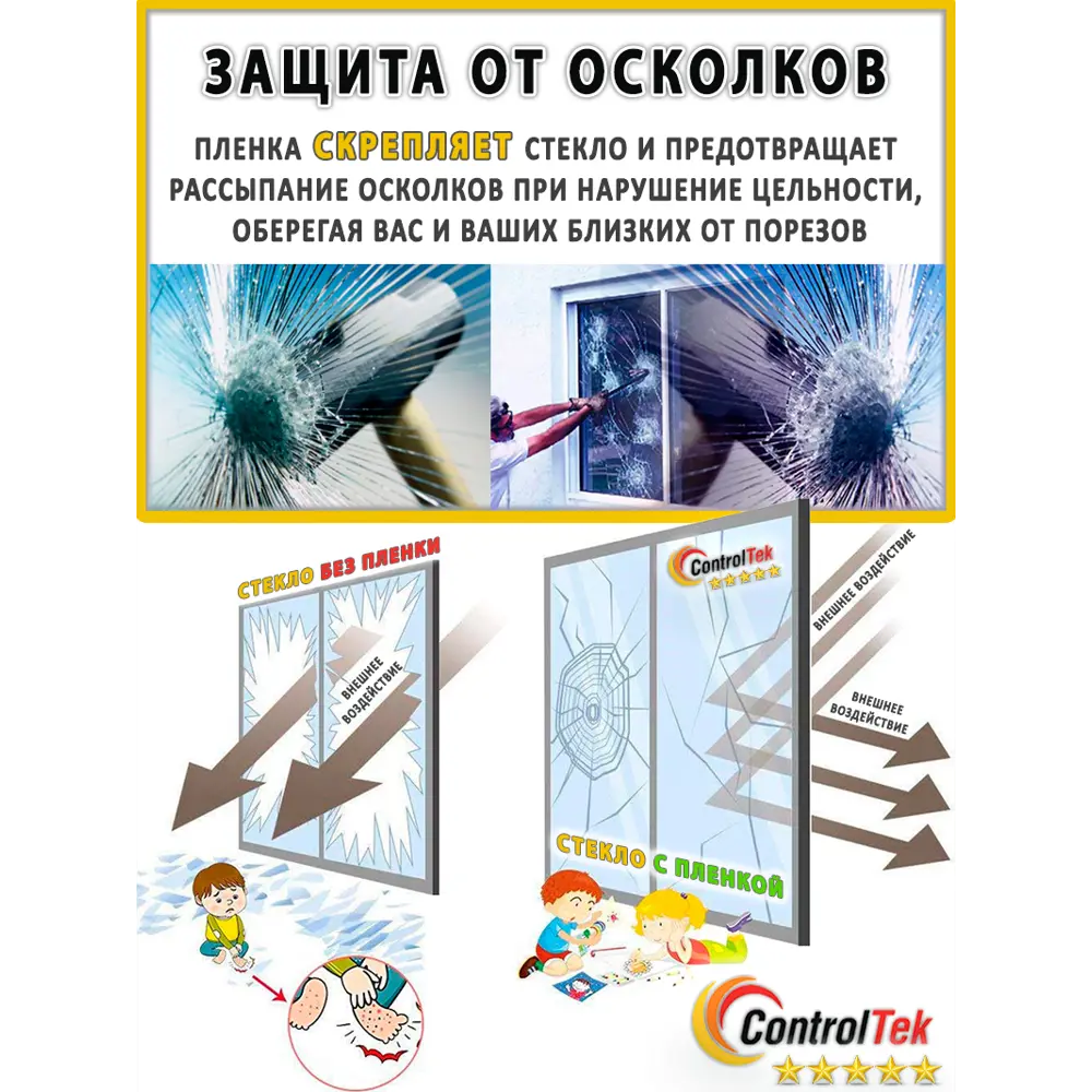 Пленка зеркальная для окон солнцезащитная ControlTek R SILVER 05  (серебристая) 152x50 см ✳️ купить по цене 414 ₽/шт. в Омске с доставкой в  интернет-магазине Леруа Мерлен