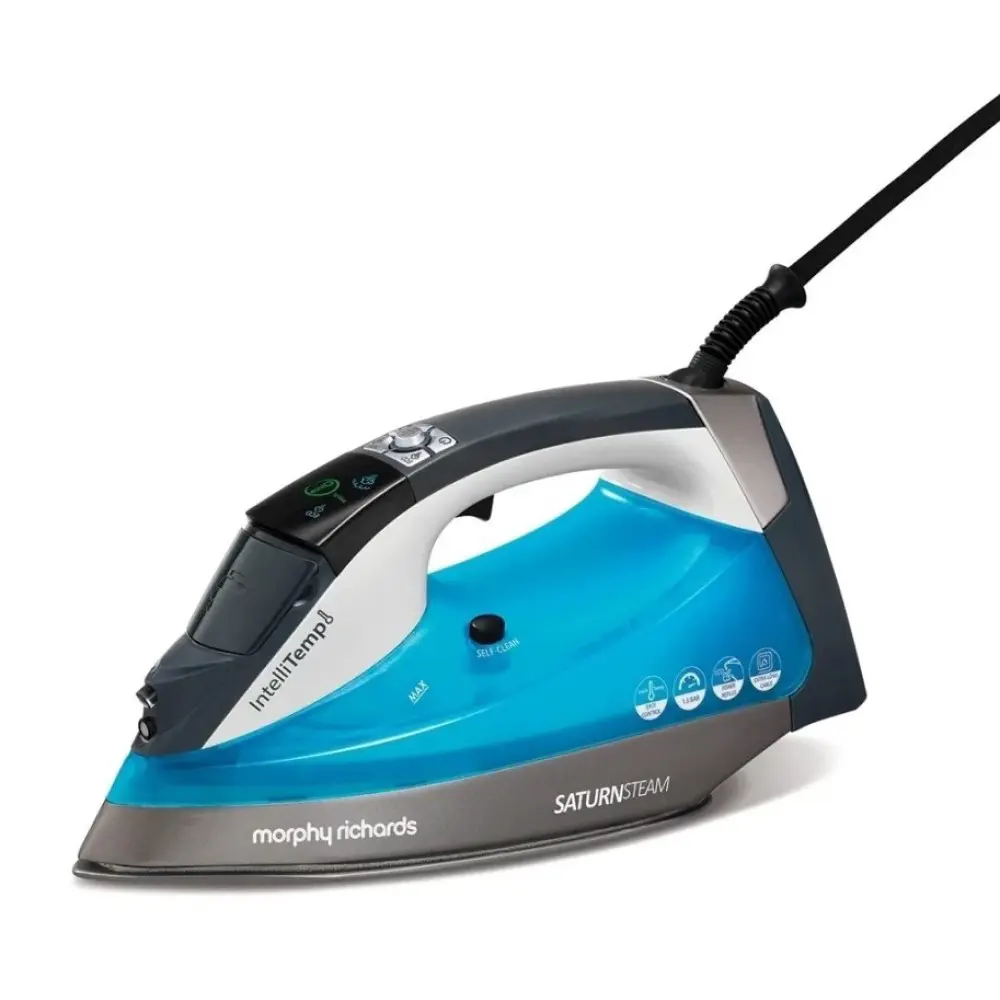 Утюг Morphy richards Saturn Intellitemp 305003 цвет голубой по цене 13900  ₽/шт. купить в Москве в интернет-магазине Леруа Мерлен