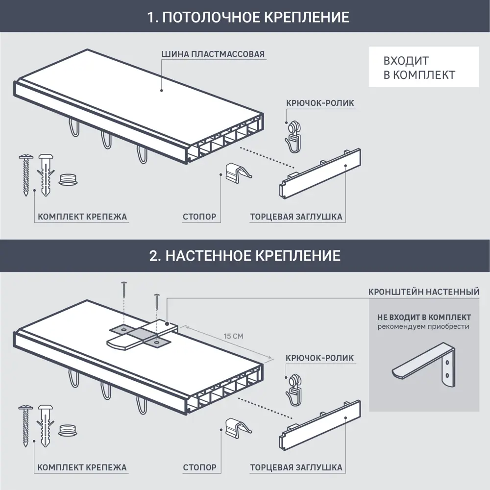 Пластиковый карниз для штор