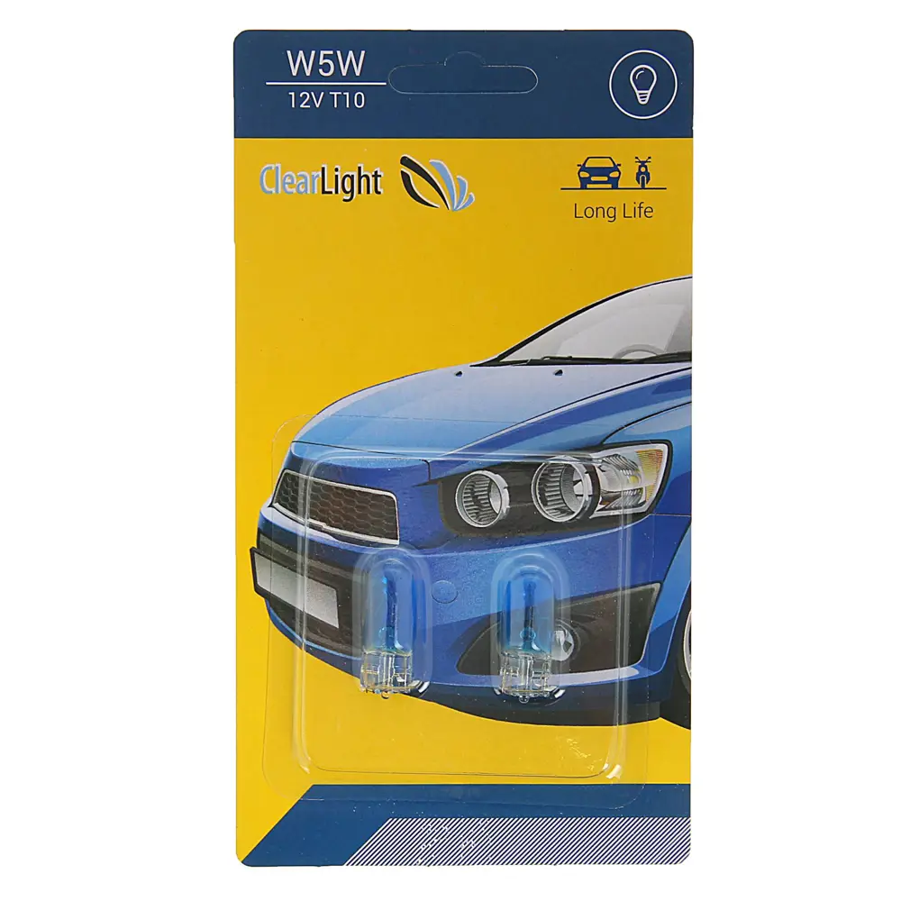 Автолампа Clearlight BlueVision W5W T10 12 В набор 2 шт по цене 205 ₽/шт.  купить в Архангельске в интернет-магазине Леруа Мерлен