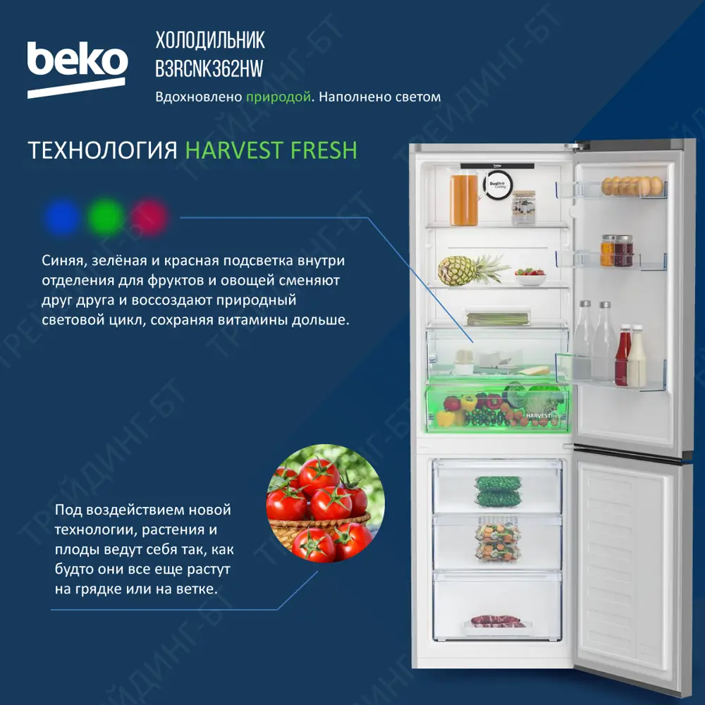 Отдельностоящий холодильник Beko B3RCNK362HS 59.5x186 см цвет белый ✳️  купить по цене 41990 ₽/шт. в Ярославле с доставкой в интернет-магазине  Леруа Мерлен