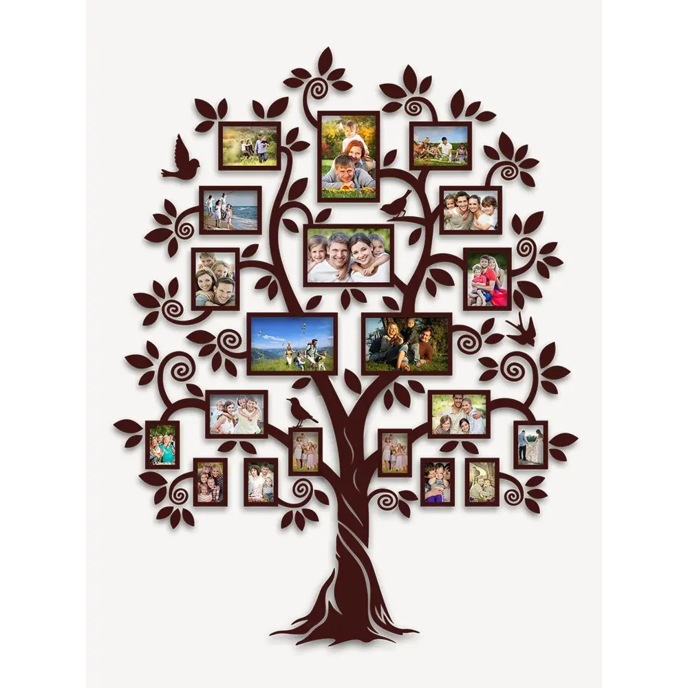 Семейное дерево на стену на заказ, коллаж с надписями в интернет магазине - «Марафет»