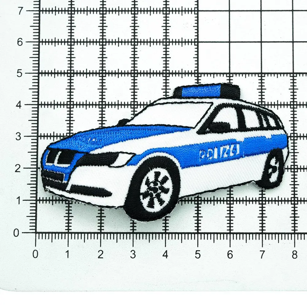 Термоаппликация заплатка Полицкйская машина белый/синий цвет 4x8см ✳️  купить по цене 329 ₽/шт. в Курске с доставкой в интернет-магазине Леруа  Мерлен